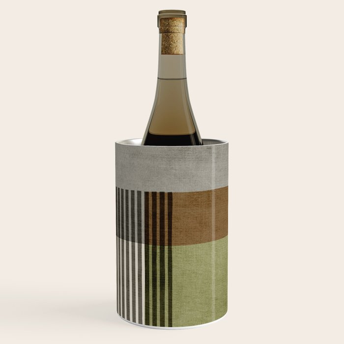 Black Green Brown Gray Bold Modern Artwork Wine Chiller Gallery Image 2