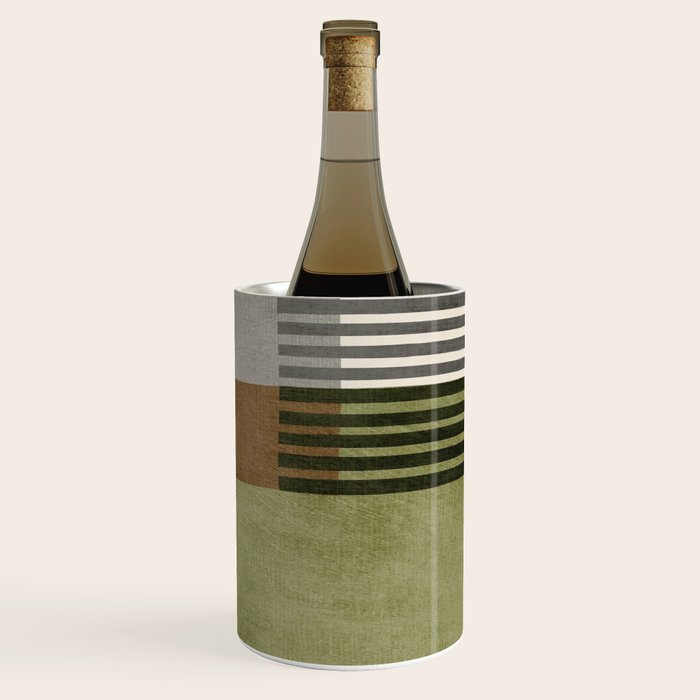 Black Green Brown Gray Bold Modern Artwork Wine Chiller Gallery Image 3