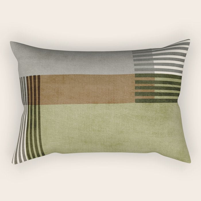 Black Green Brown Gray Bold Modern Artwork Rectangular Pillow Gallery Image 1