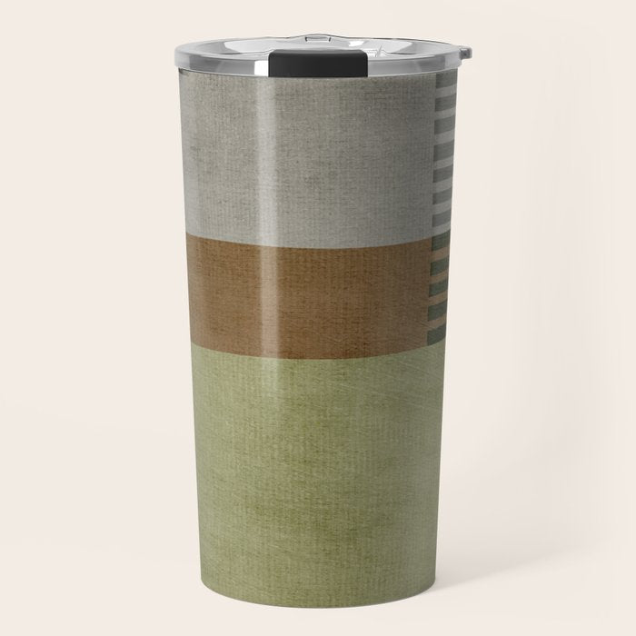 Black Green Brown Gray Bold Modern Artwork Travel Mug Gallery Image 1