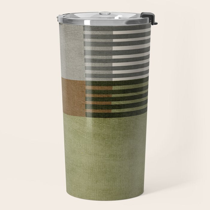 Black Green Brown Gray Bold Modern Artwork Travel Mug Gallery Image 2