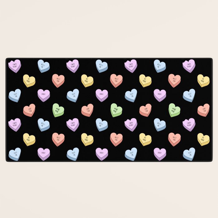 Colorful love heart candy pattern Desk Mat Gallery Image 3