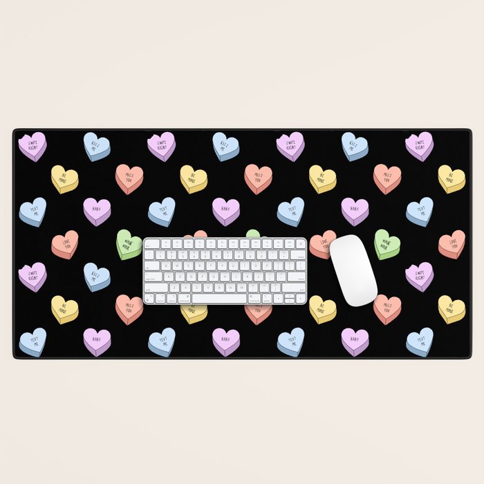 Colorful love heart candy pattern Desk Mat Gallery Image 1