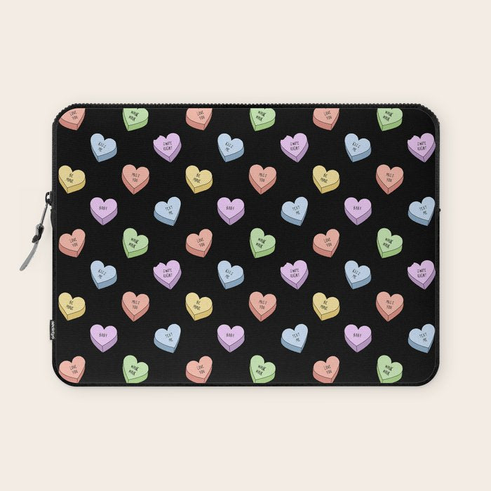 Colorful love heart candy pattern Laptop Sleeve Gallery Image 1
