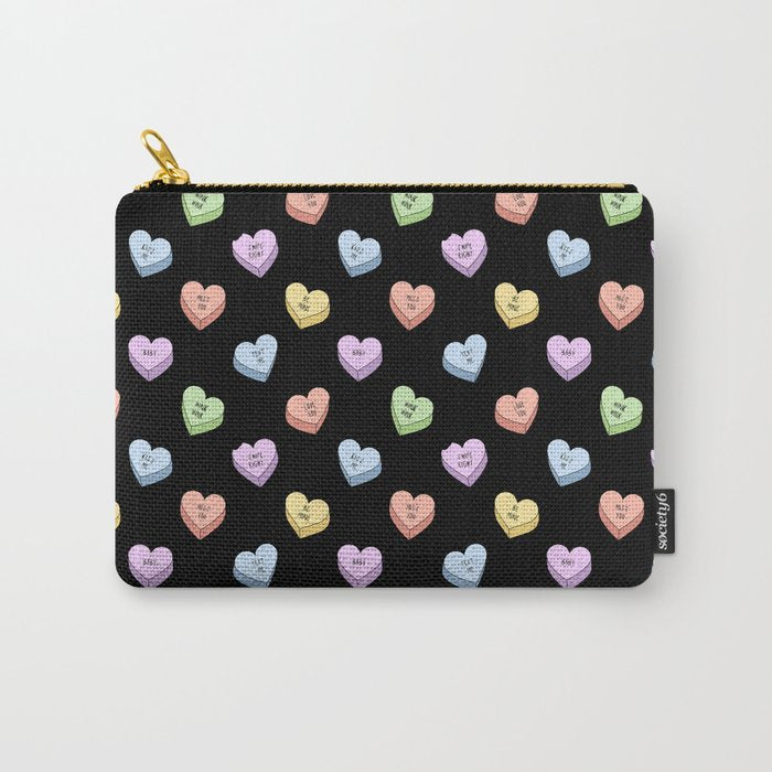 Colorful love heart candy pattern Carry All Pouch Gallery Image 1