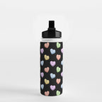 Colorful love heart candy pattern Water Bottle Gallery Image 2