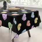 Colorful love heart candy pattern Tablecloth Gallery Image 3