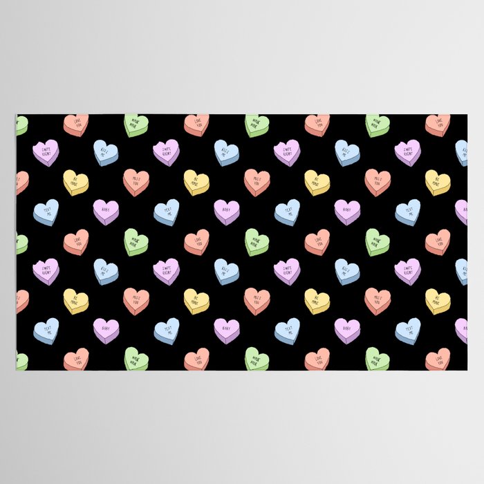 Colorful love heart candy pattern Tablecloth Gallery Image 2
