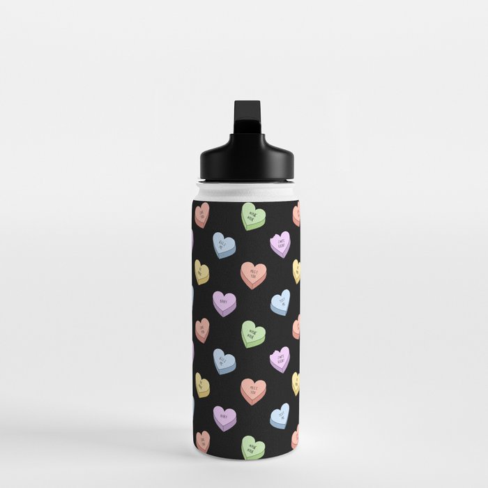 Colorful love heart candy pattern Water Bottle Gallery Image 3