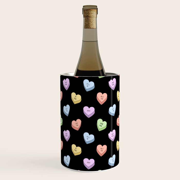 Colorful love heart candy pattern Wine Chiller Gallery Image 3