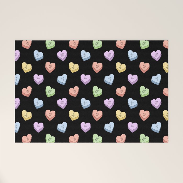 Colorful love heart candy pattern Welcome Mat Gallery Image 1