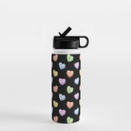 Colorful love heart candy pattern Water Bottle Gallery Image 1