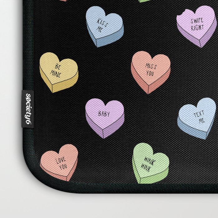 Colorful love heart candy pattern Laptop Sleeve Gallery Image 3
