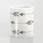 Vertical Arrow Patterns - Cream and Neutral Earth Tones Coffee Mug Gallery Image 4