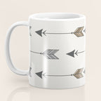 Vertical Arrow Patterns - Cream and Neutral Earth Tones Coffee Mug Gallery Image 3