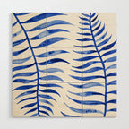 Navy Palm Leaf Wood Wall Art Gallery Image 1