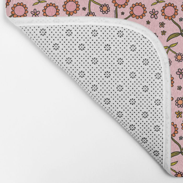 Cherry Flower Print Bath Mat Gallery Image 2