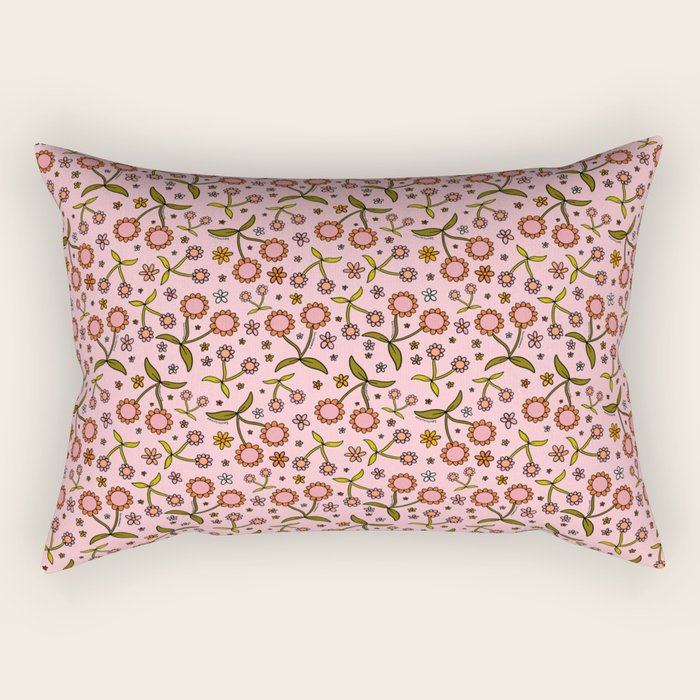 Cherry Flower Print Rectangular Pillow Gallery Image 2