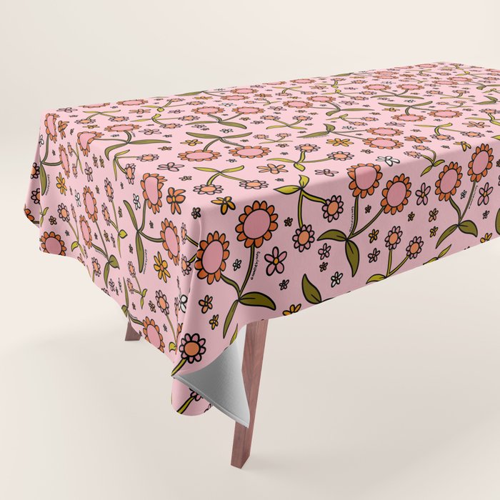 Cherry Flower Print Tablecloth Gallery Image 1