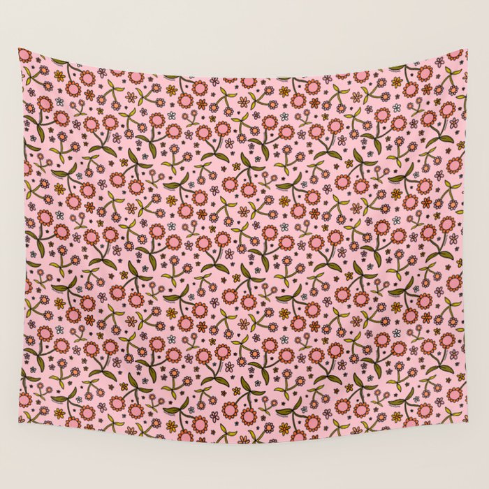 Cherry Flower Print Wall Tapestry Gallery Image 1