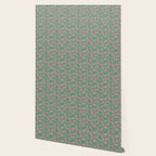Modern abstract pink leopards in emerald green background  Wallpaper Gallery Image 2