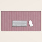 Romantic Botanica Coordinator - Thin Stripes in Rosewood Pink Desk Mat Gallery Image 1