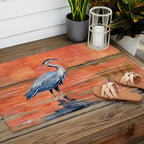 Great Blue Heron in Marsh Outdoor Rug Gallery Image 2