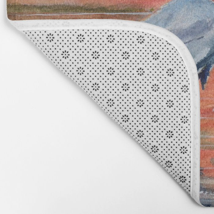 Great Blue Heron in Marsh Bath Mat Gallery Image 2