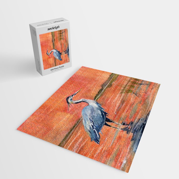 Great Blue Heron in Marsh Jigsaw Puzzle Gallery Image 2