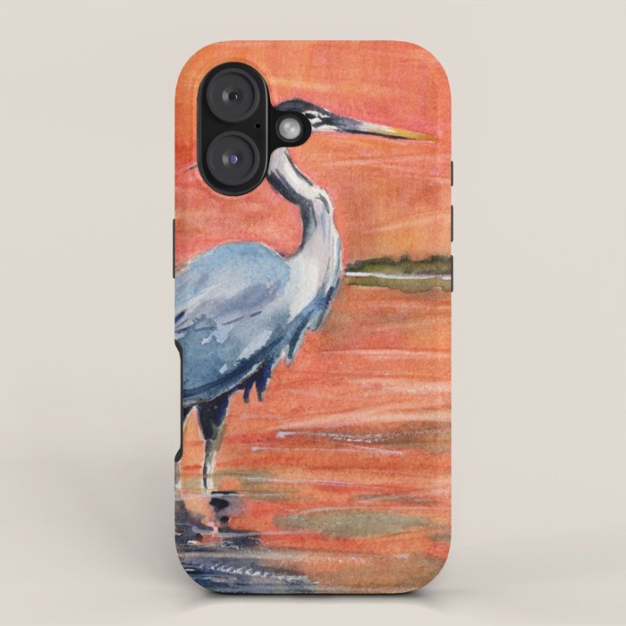 Great Blue Heron in Marsh iPhone Case Gallery Image 1