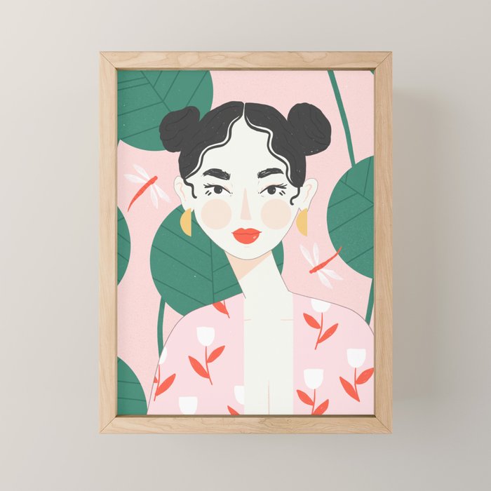 Pink Dragonfly Mini Art Print Gallery Image 1