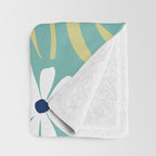 Harper Floral Prints, Teal, Navy, Yellow Throw Blanket Gallery Image 3