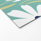 Harper Floral Prints, Teal, Navy, Yellow Welcome Mat Gallery Image 2