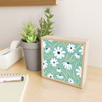 Harper Floral Prints, Teal, Navy, Yellow Mini Art Print Gallery Image 2