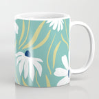 Harper Floral Prints, Teal, Navy, Yellow Coffee Mug Gallery Image 1