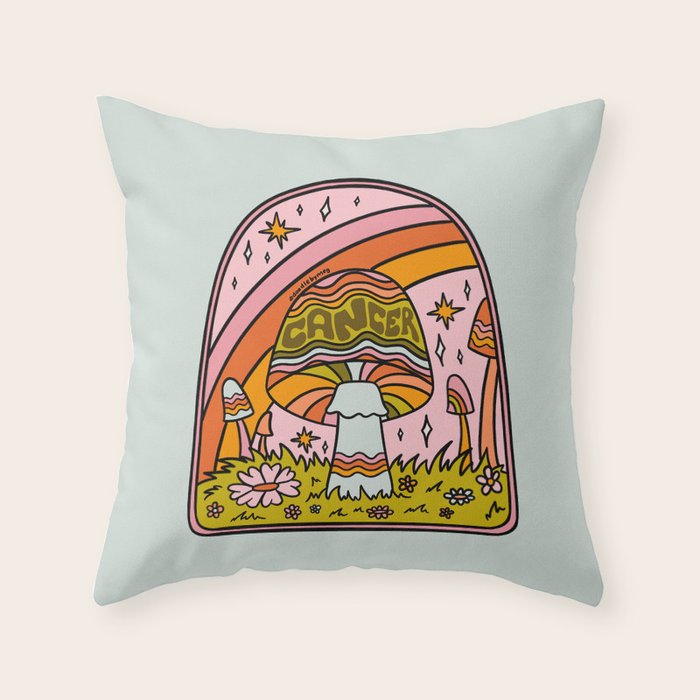 Cancer Mushroom Throw Pillow Gallery Image 6