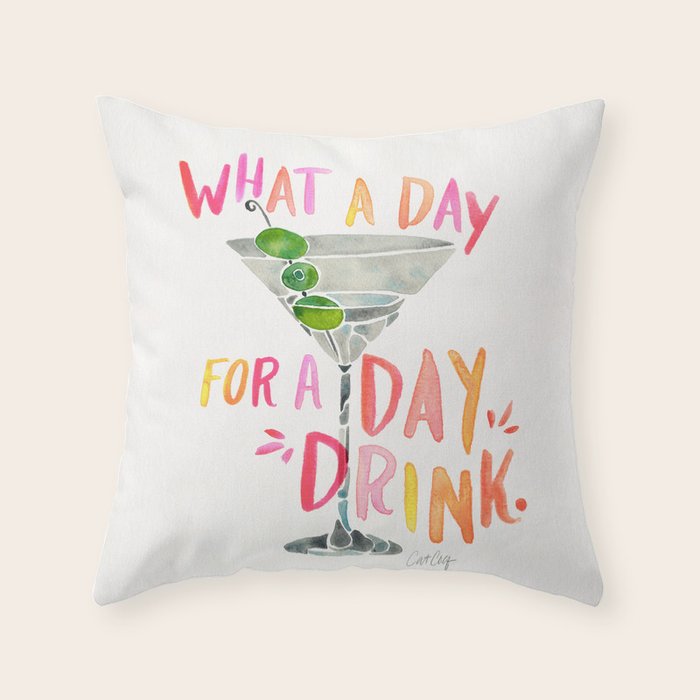 Day Drink â Melon Throw Pillow Gallery Image 6