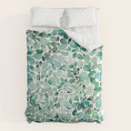 Watercolor Eucalyptus Botanical Green Leaves Comforter Gallery Image 6