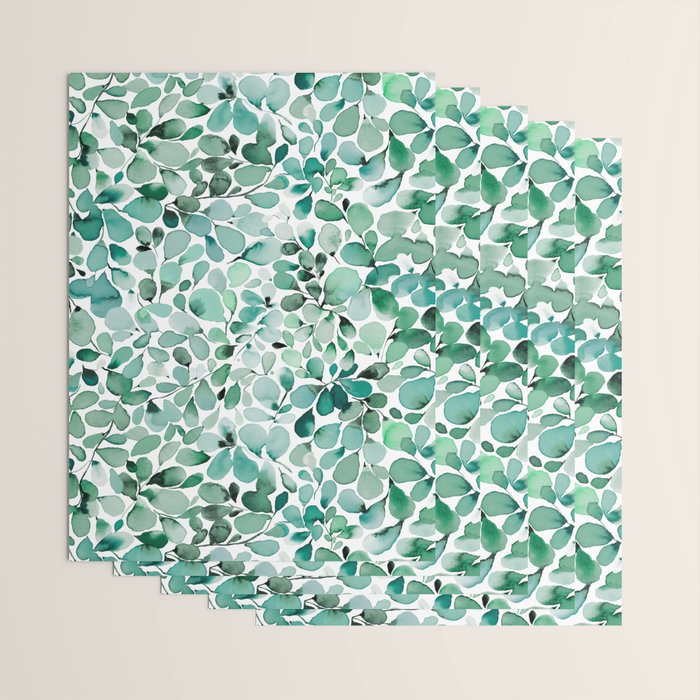 Watercolor Eucalyptus Botanical Green Leaves Wrapping Paper Gallery Image 3