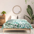 Watercolor Eucalyptus Botanical Green Leaves Comforter Gallery Image 3