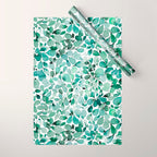 Watercolor Eucalyptus Botanical Green Leaves Wrapping Paper Gallery Image 1