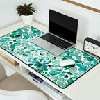 Watercolor Eucalyptus Botanical Green Leaves Desk Mat Gallery Image 2