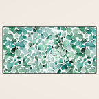 Watercolor Eucalyptus Botanical Green Leaves Desk Mat Gallery Image 3