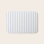 Classic Blue Baseball Stripe Lines On White Bath Mat Gallery Image 1