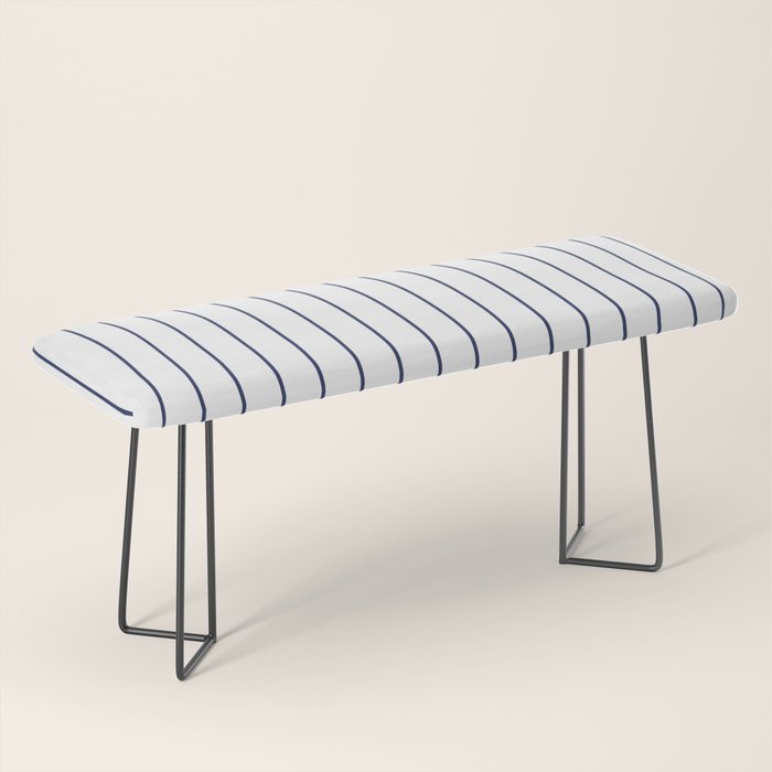 Classic Blue Baseball Stripe Lines On White Bench Gallery Image 1