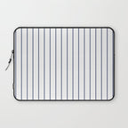 Classic Blue Baseball Stripe Lines On White Laptop Sleeve Gallery Image 1