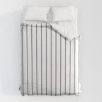 Classic Blue Baseball Stripe Lines On White Duvet Cover Gallery Image 6