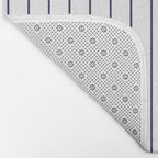Classic Blue Baseball Stripe Lines On White Bath Mat Gallery Image 2
