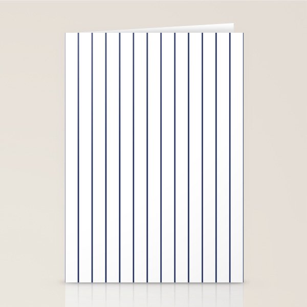 Classic Blue Baseball Stripe Lines On White Stationery Card Gallery Image 2
