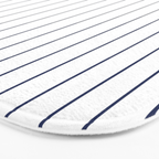 Classic Blue Baseball Stripe Lines On White Bath Mat Gallery Image 3